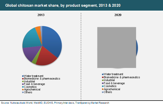 Global chitosan market share, by product segment, 2013 & 2020 global-chitosan-market