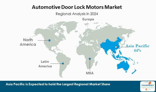 Automotive Door Lock Motors Market By Region Automotive Door Lock Motors Market By Region