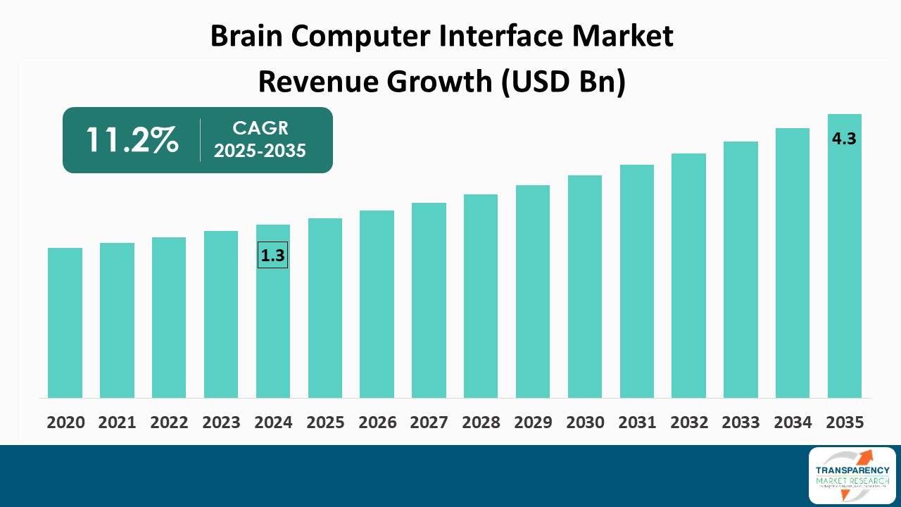 Brain Computer Interface Market Revenue Growth (USD Bn)