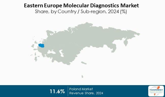 Eastern Europe Molecular Diagnostics Market Share By Country Sub Region 2024
