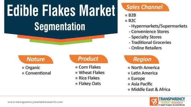 edible flakes market segmentation