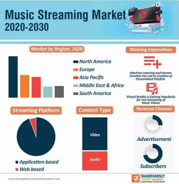 music streaming market infographic