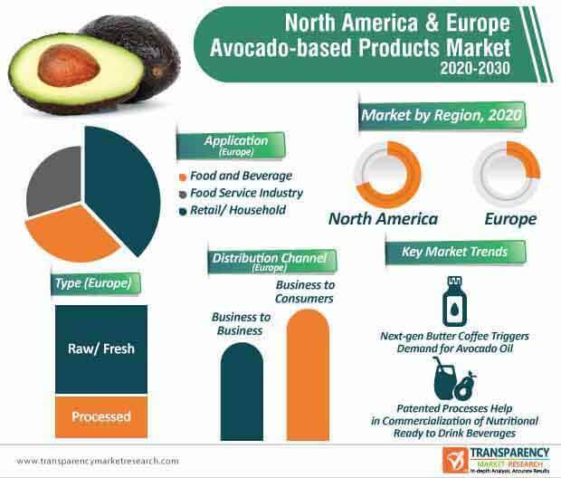 north america & europe avocado based products market infographic